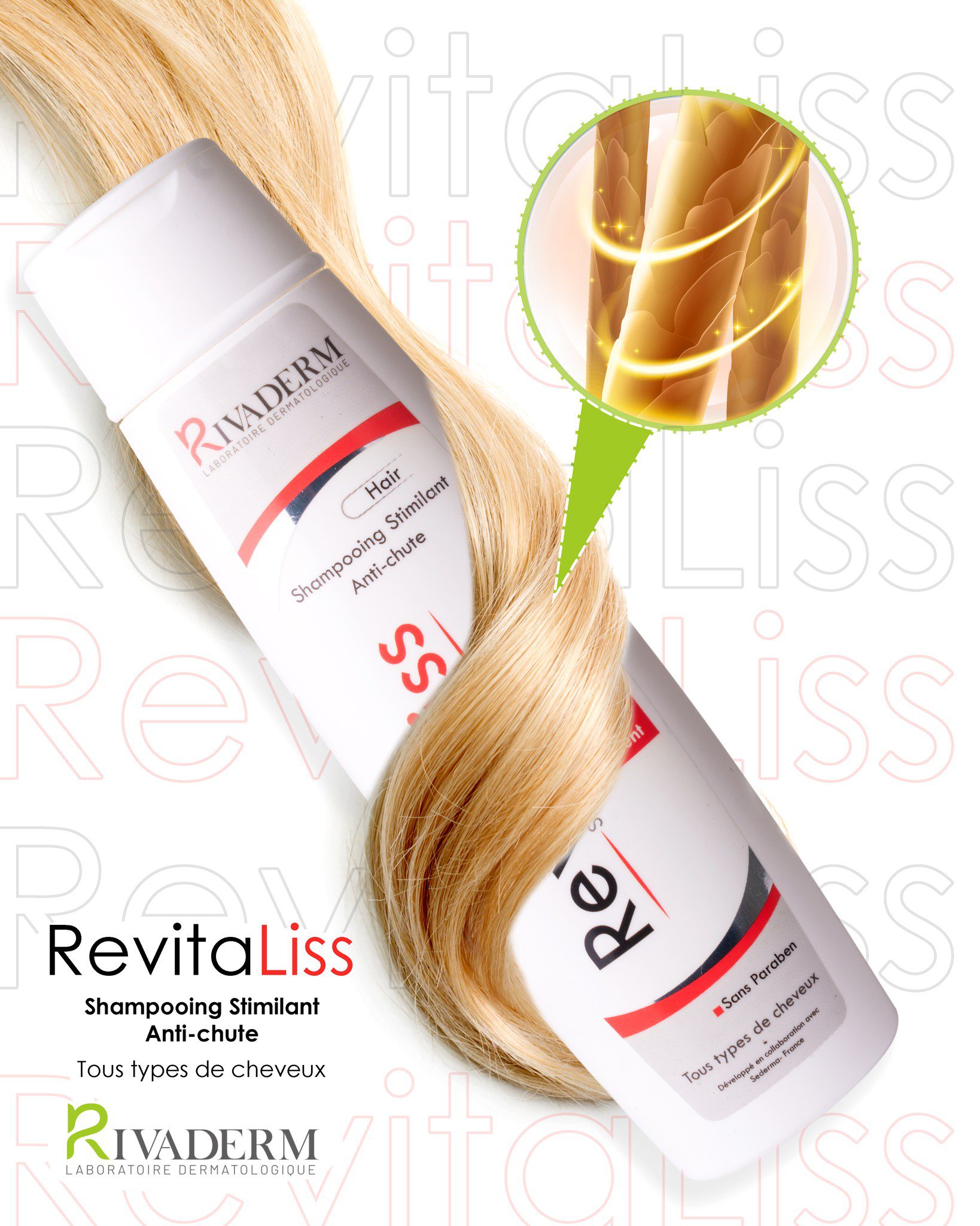 Shampooing anti chute cheveux RIVADERM Revitaliss Tunisie