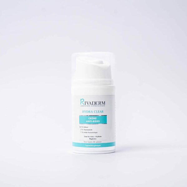 Packshot face — RIVADERM Hydra Clear Crème Anti-Rides flacon pompe